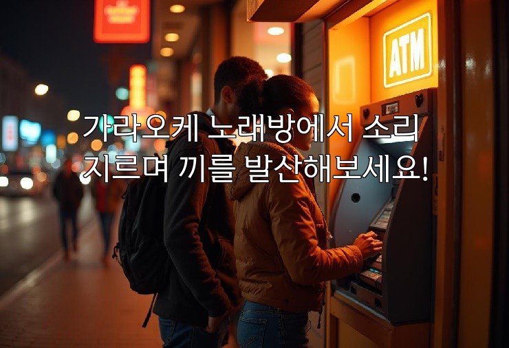 가라오케 노래방에서 소리지르며 끼를 발산해보세요!
